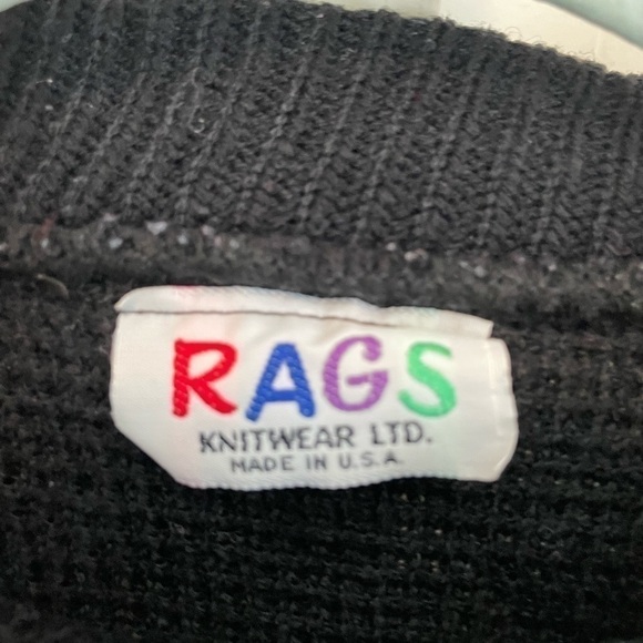 Vintage 1991 Rags Knitwear Vanilla Ice color block knit sweater size XS/small - Picture 4 of 12